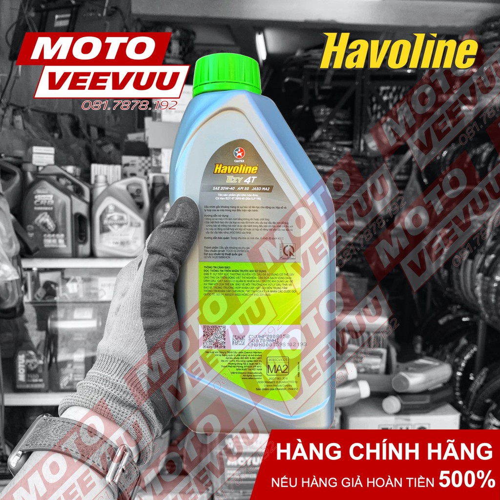 Dầu nhớt xe số Caltex Havoline EZY 4T 20W40 1 Lít &amp; 800ml