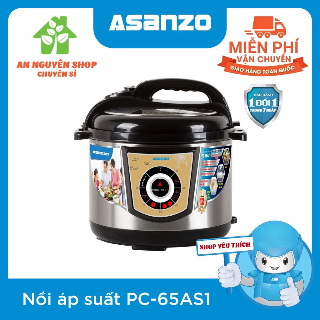 Nồi áp suất đa năng Asanzo PC-65AS1 (6 lít)- Hàng bảo hành chính hãng 12 tháng