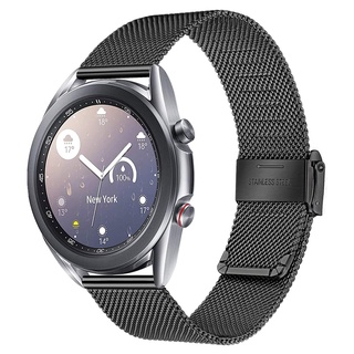 Dây đeo tay bằng thép không gỉ dạng lưới 20mm 22mm 44mm cho đồng hồ thông minh samsung galaxy watch 3 45mm