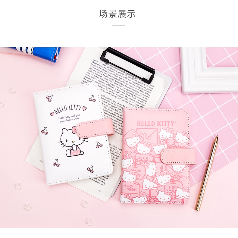 Sổ Tay Dễ Thương Notepad Hello Kitty Da PU Notebook A6 Notebook Sáng Tạo Văn Phòng Phẩm Cô Gái Tươi Nhật Ký Hoạt Hình Du Lịch Notepad Di Động