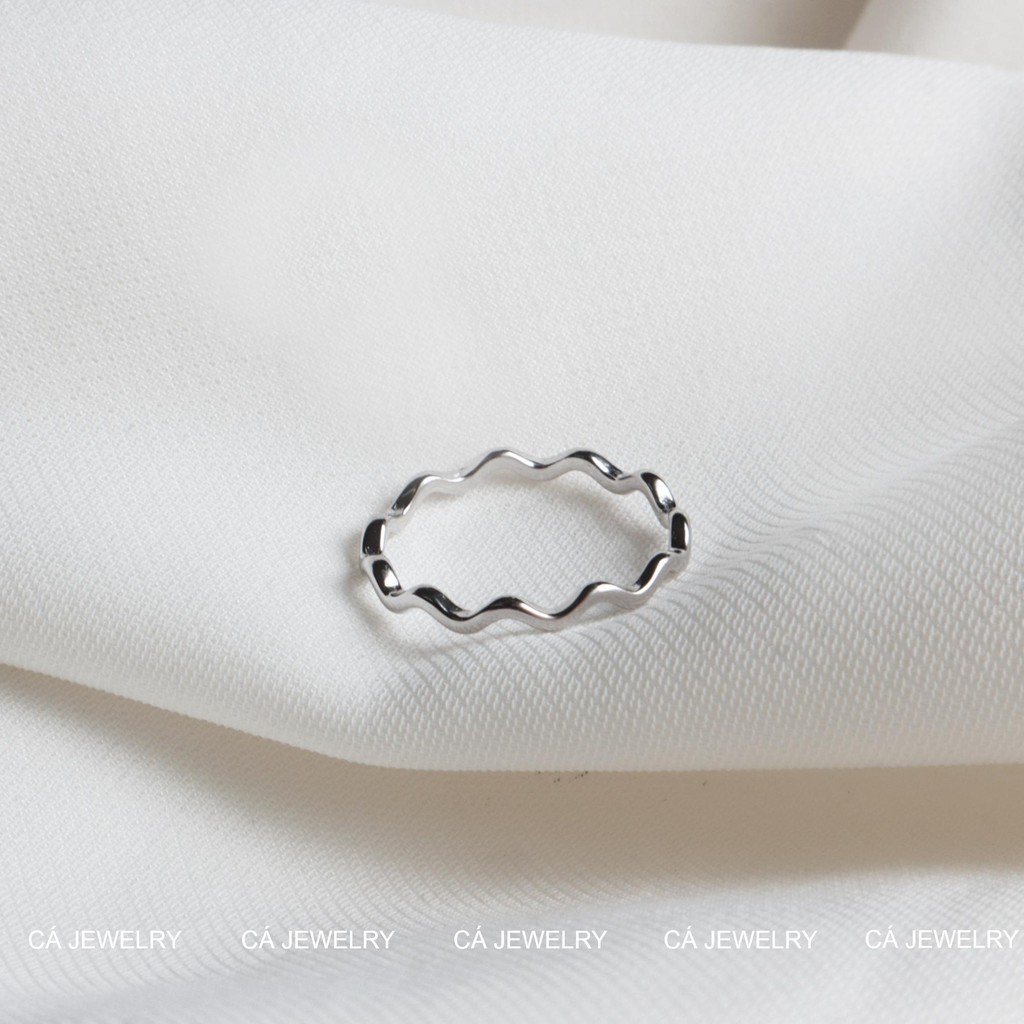 Nhẫn bạc nữ s925 💋Freeship Hoàn xu có size nhịp sóng basic