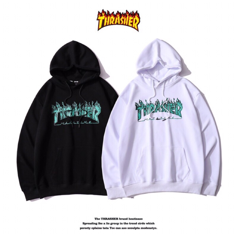 Áo hoddie THRASHER tay dài form rộng thời trang