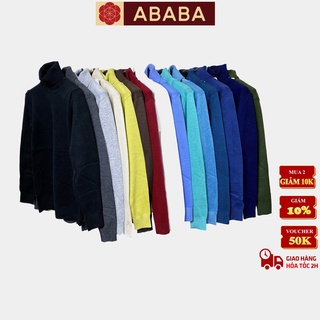 Áo len nam cổ lọ tay dài Hàn Quốc chất len dệt kim đẹp giữ nhiệt thời trang cao cấp ABABA ABA-LOM9