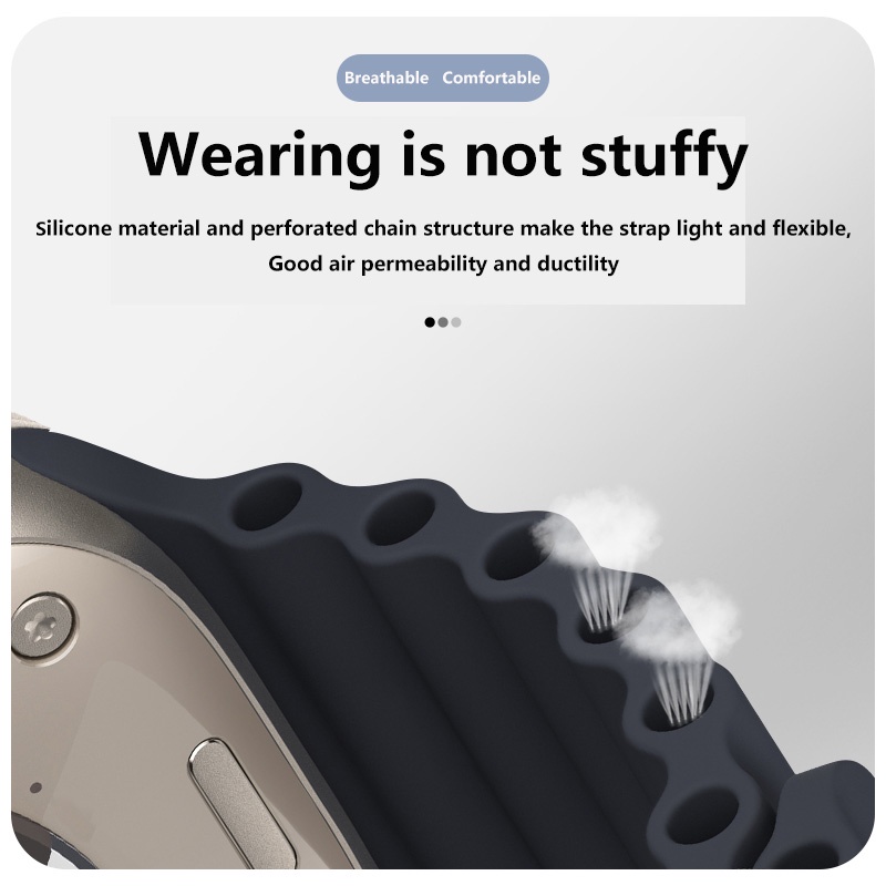 Dây Đeo Đồng Hồ Bằng Silicone Cho Apple Watch 49mm 44mm 45mm 40mm42mm41mm Iwatch Series 8 Ultra 6 Se 5 3 7