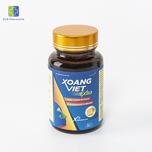 Xoang Việt - Hộp 30 viên - Hỗ trợ người viêm xoang cấp và mạn tính, viêm xoang do dị ứng, viêm mũi dị ứng