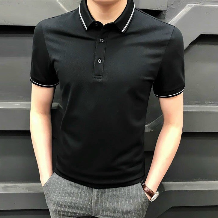 Áo thun nam polo đen trơn phong cách cao cấp,chất thun cotton co dãn tốt thời trang BEN shop0807 be9