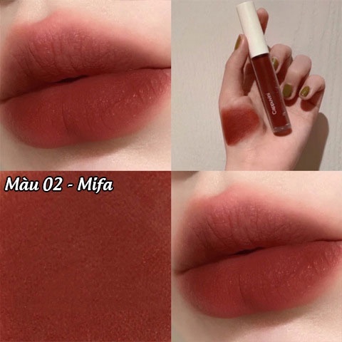 Son kem lì cappuvini, son nội địa trung nắp trắng vỏ đậu chính hãng Mifa