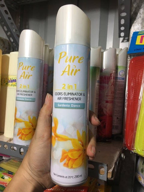 Xịt phòng pure air hương chanh xả/lavender/hoa lài/hoa hồng thơm phòng diệt muỗi 280ml