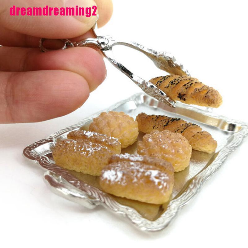 Bộ 8 Khay Bạc Đựng Bánh Mì Nhỏ Xinh Trang Trí Nhà Búp Bê Tỉ Lệ 1: 12