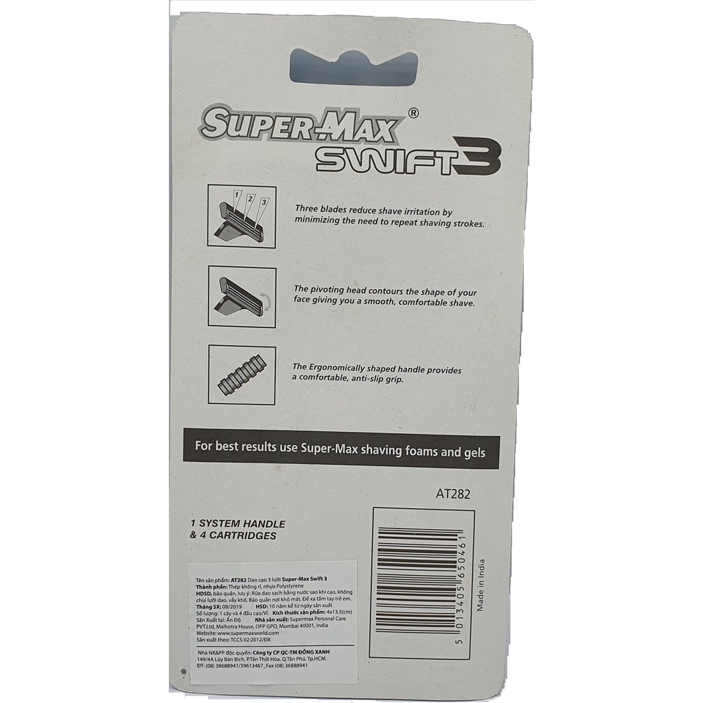 Combo 2 cây dao cạo râu 3 lưỡi SuperMax