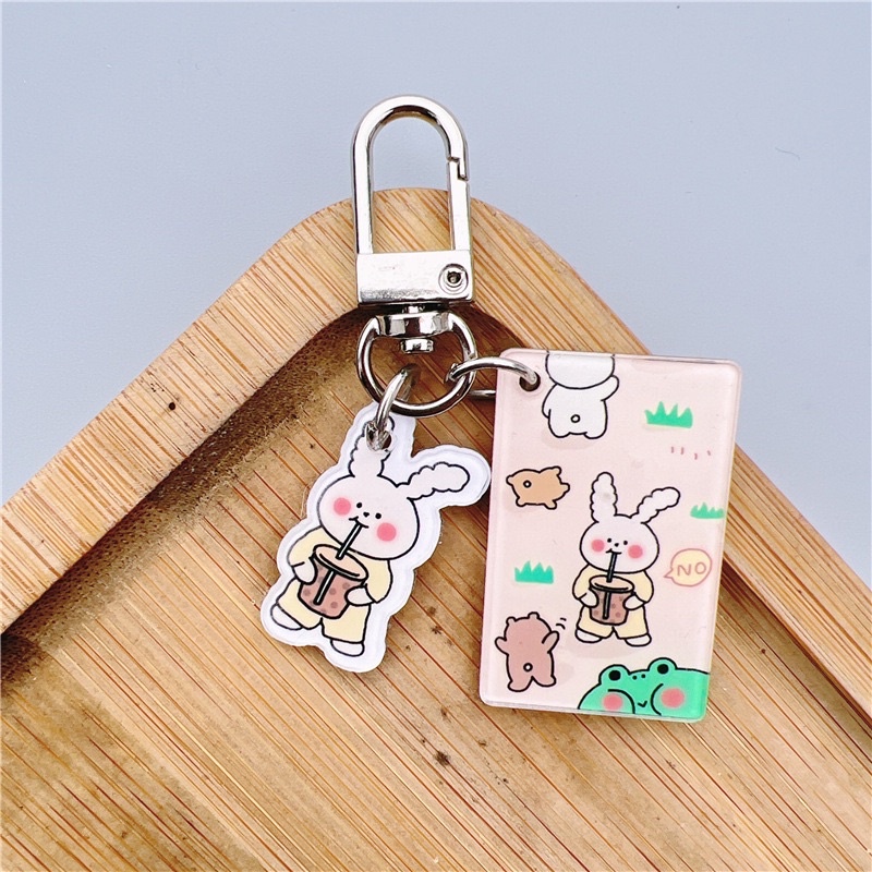 Combo móc khoá kèm sticker cute B07
