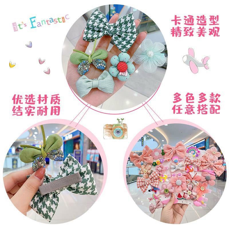 Set 8 Kẹp Tóc Nơ Xinh Xắn Cho Bé Gái