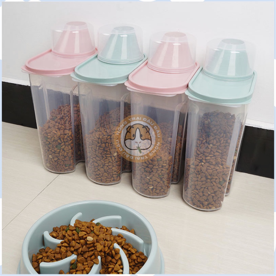Hộp Đựng Thức Ăn Cho Thú Cưng Tiện Lợi Hạt Khô, Cỏ Nén, Thức Ăn Khô Hộp Đựng Thức Ăn Cho Thỏ, Bọ Ú, Chó, Mèo, Hamster