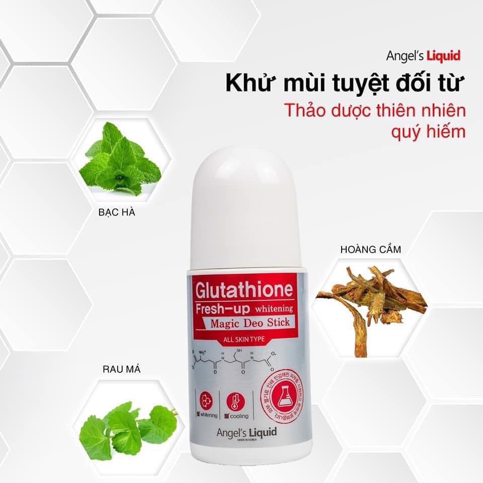 Lăn Nách Ngăn Mùi, Giảm Thâm, Làm Trắng Vùng Nách Angel’s Liquid Glutathione Fresh-Up Whitening Magic Deo Stick 60ml