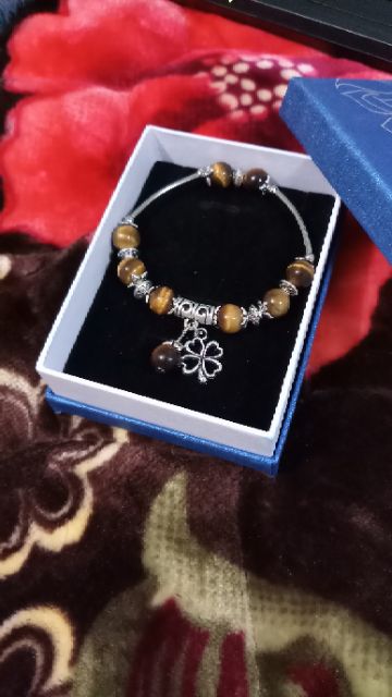 Lắc Tay Đá Phong Thủy Charm Bạc Thái ( Thông báo size cổ tay )