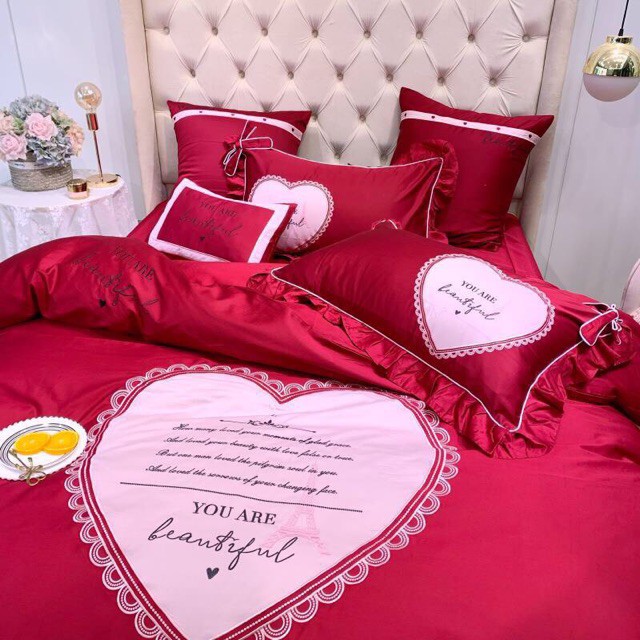 Set chăn ga gối Lụa 7 món cao cấp. You are Beautiful.