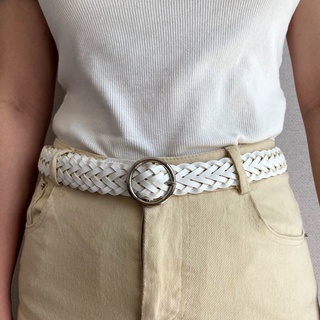 Dây nịt đan chéo độc đáo Modleaf Knit belt Hàn Quốc