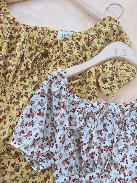 BÁN SỈ VÁY HOA DÚM NGỰC TAY BỒNG DK62 | BigBuy360 - bigbuy360.vn