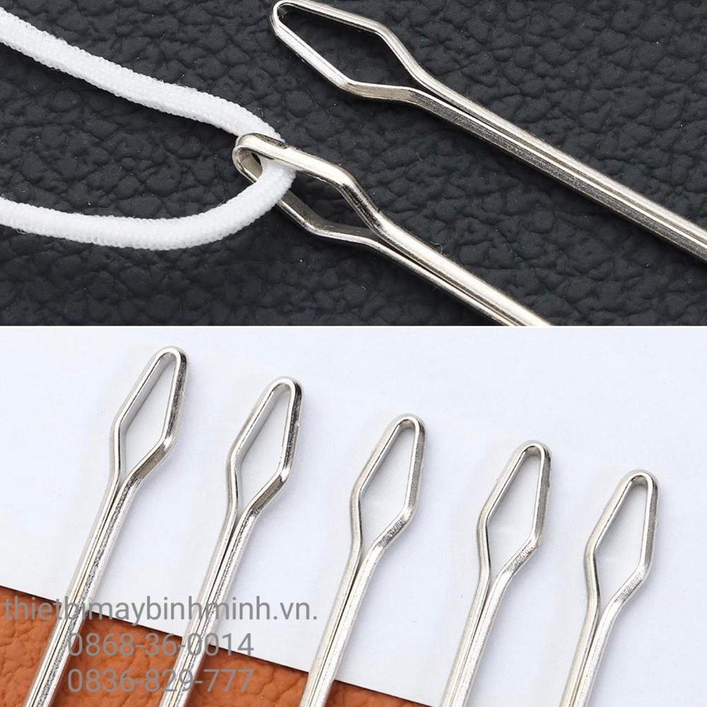 Dụng cụ xỏ chun, xỏ dây rút dài 6.5cm chất liệu bằng thép không gỉ