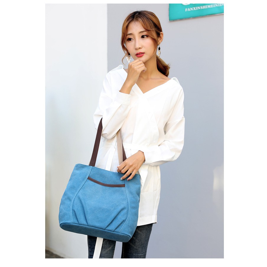 Túi Tote canvas vintage nữ cao cấp – KVKY – 1396