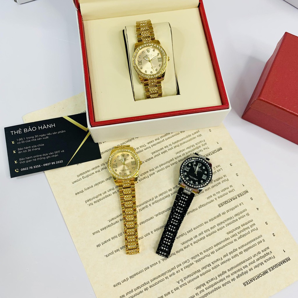 Đồng hồ nữ Rolex mặt tròn đính đá sang trọng dây kim loại cao cấp DHN609 ngoctrinh109