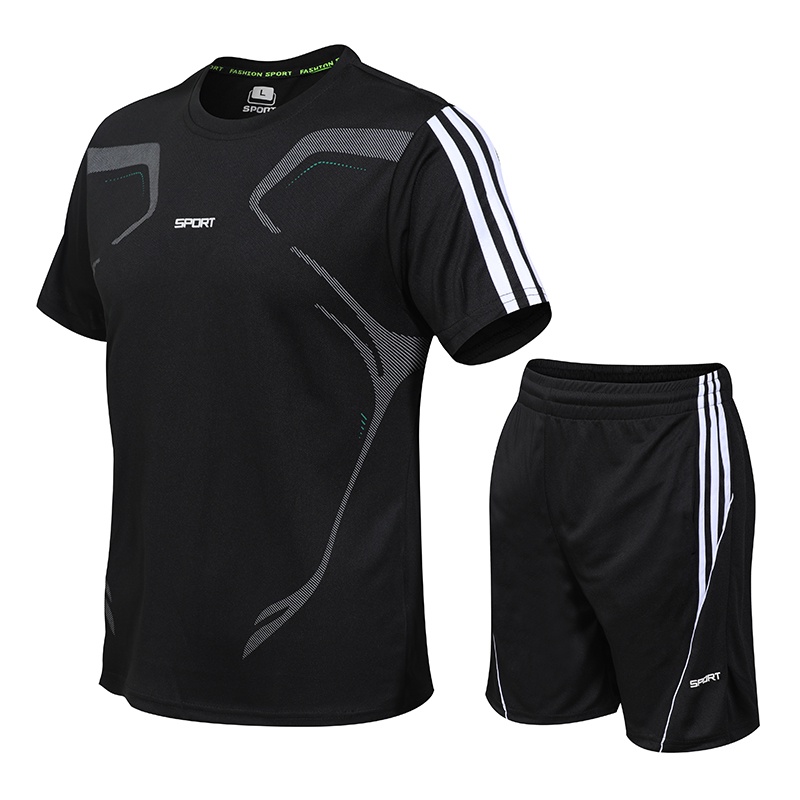 Bộ đồ thể thao gồm áo thun ngắn tay và quần short size lớn M-5XL dành cho nam giới