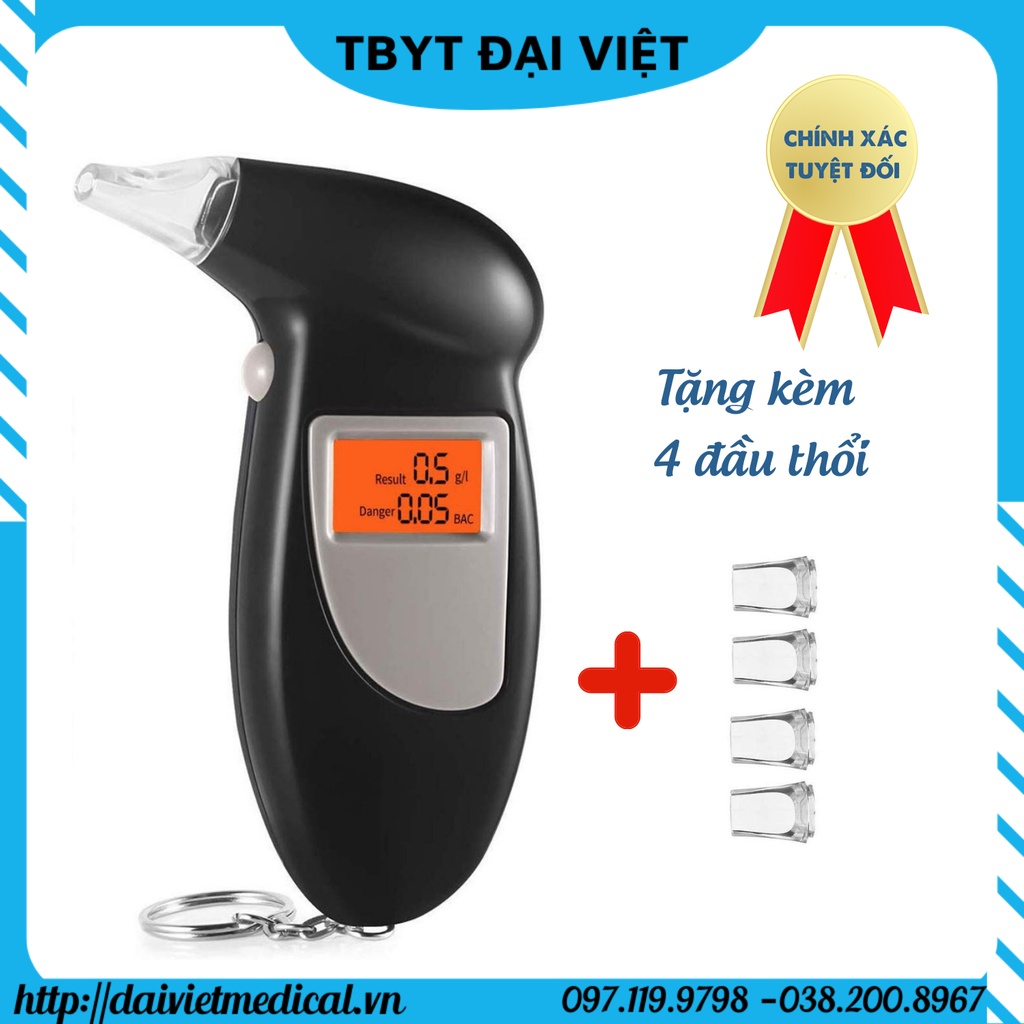 Máy Đo Nồng Độ Cồn Chính Xác Tuyệt Đối máy kiểm tra cồn Alcohol Testi Tặng kèm 4 đâu thổi HÍT