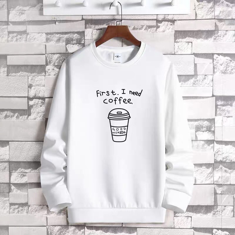 [FREESHIP_99K] Áo Sweater I Need Coffee Màu Trắng Chất Vải Nỉ Bông Mềm Mại Form Nam Nữ Mặt Đều Đẹp