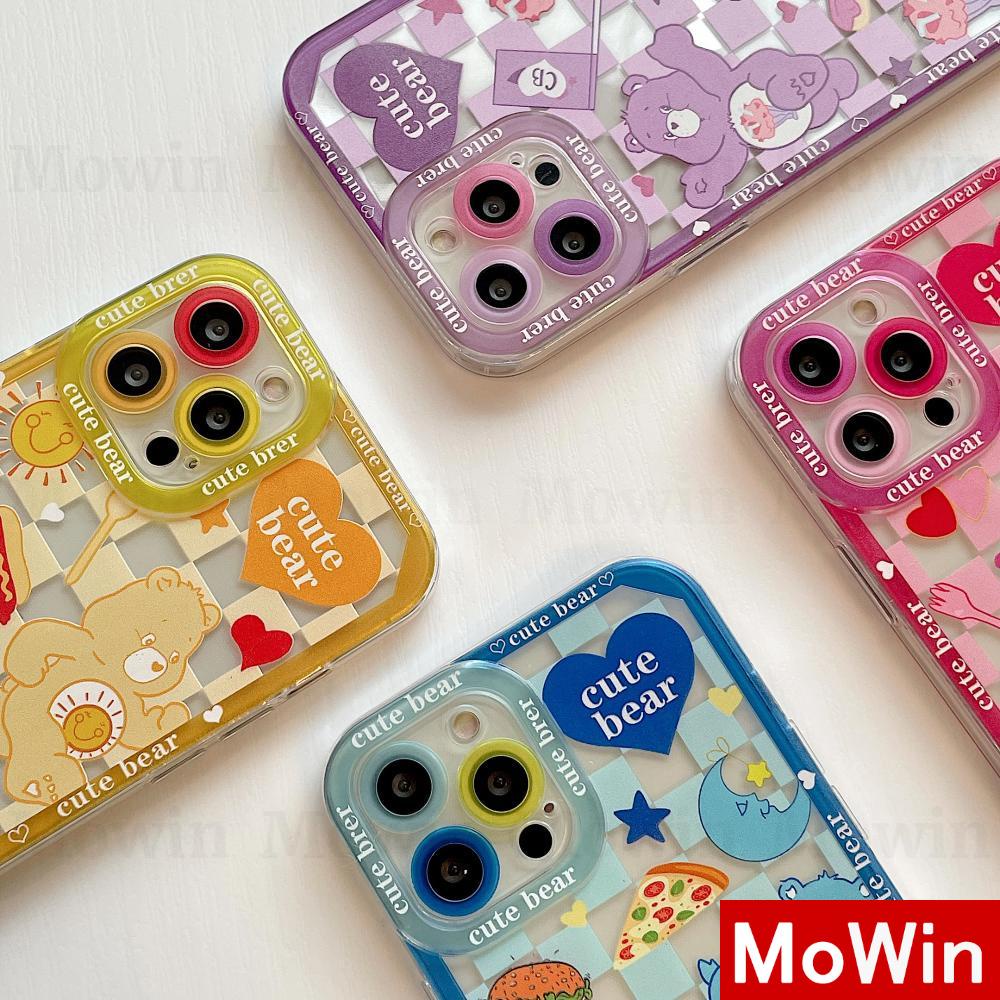 Ốp điện thoại silicon mềm góc vuông in hình gấu thích hợp cho Iphone 13promax xr 7 8 s 12promax x xs max plus 7plus 8