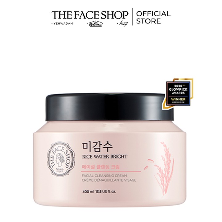 [Mã FMCGMALL -8% đơn 250K] Kem Tẩy Trang Làm Sáng Da Thefaceshop Rice Water Bright Facial Cleansing Cream 400ML