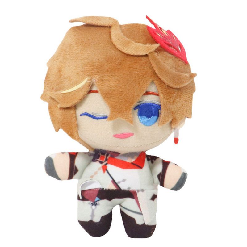 cute 15cm Genshin Impact Zhongli Tartaglia Plush Pendant Keychain Keyring Toys Gifts
