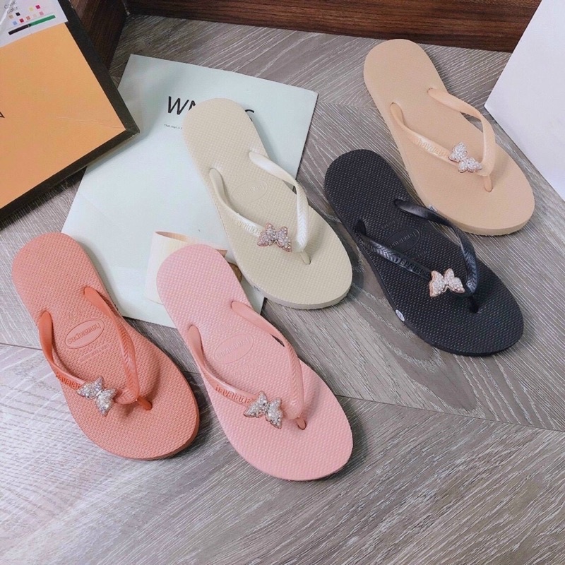 Dép lào kẹp ngón gắn bướm xinh havaianas BN