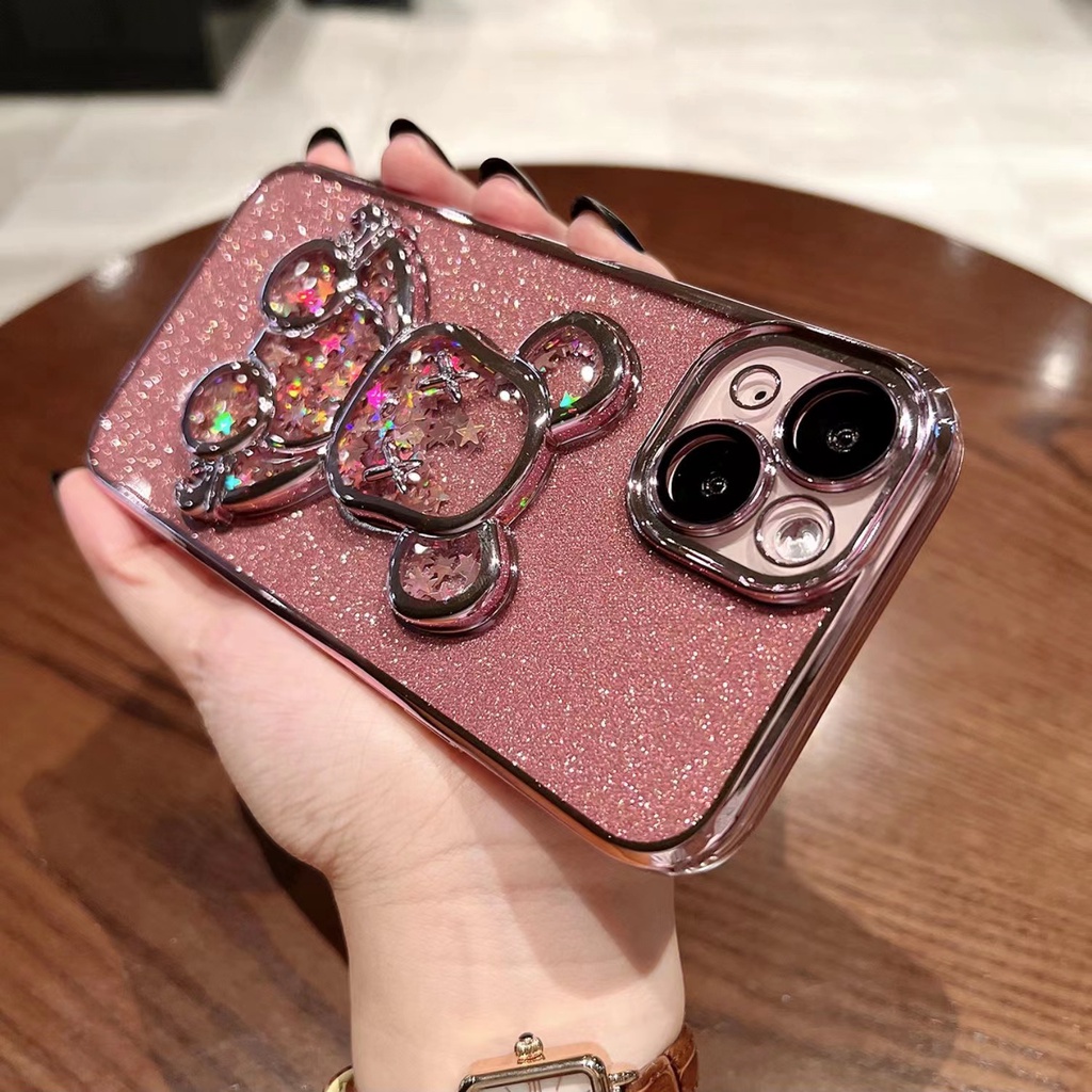 Ốp Điện Thoại Mềm Mạ Điện Hình Gấu Violent 6D Cho Iphone 13 12 / 11 Pro Max / Mini Xs Max Xr X 8 7Plus