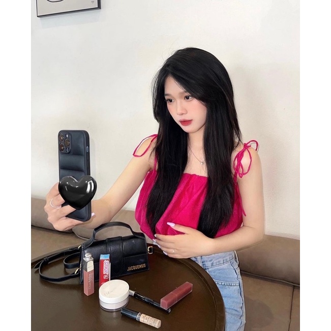 ELAINE TOP/ ÁO CROPTOP CỘT DÂY CHẤT LIỆU LỤA DÁNG PHỒNG