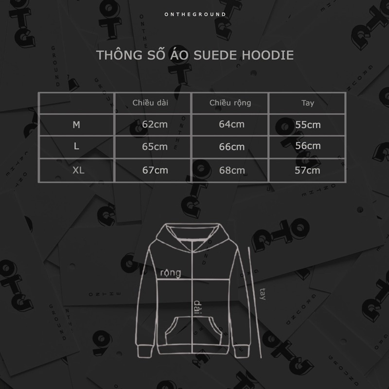 OTG UPSIDE SUEDE DOWN HOODIE - Black Ver | Áo hoodie oversize chất liệu da lộn