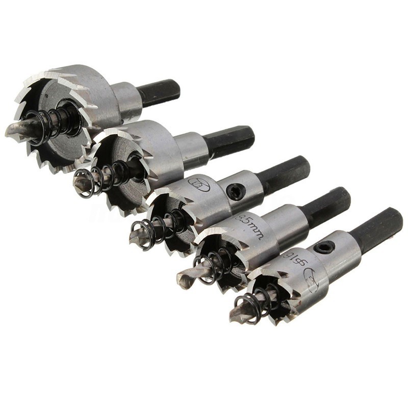 Bộ 5 mũi khoan xoắn ốc thép không gỉ 16-30mm