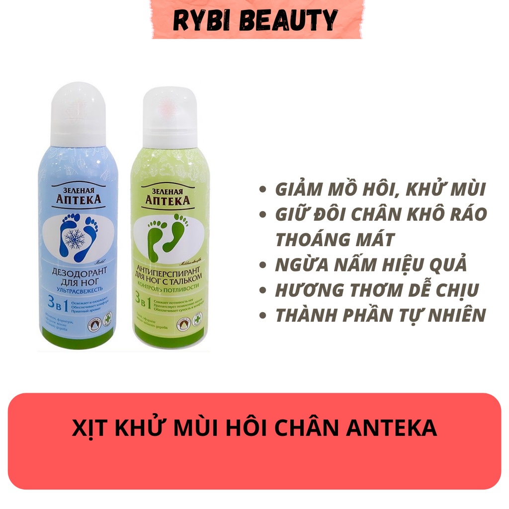 Xịt khử mùi hôi chân Anteka 3in1 - Xịt khử mùi chân ngừa nấm ngăn mồ hôi