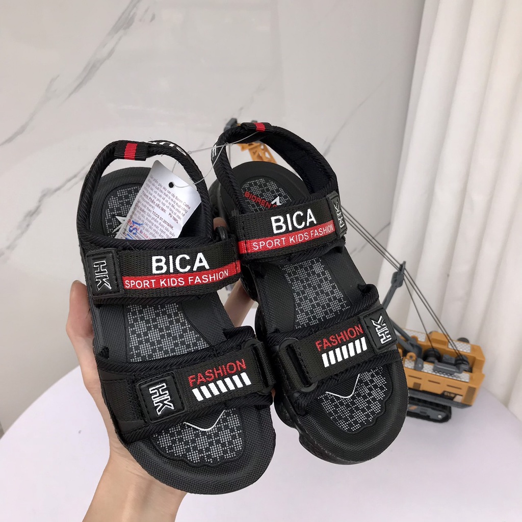 Dép Quai Hậu Thêu Chữ BICA Phong Cách Thể Thao Phù Hợp Đi Học Cho Bé Trai 5-13 tuổi K104