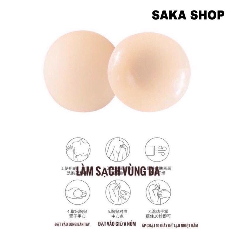 Miếng dán ngực không keo dán Hàn Quốc màu sắc nhẹ nhàng