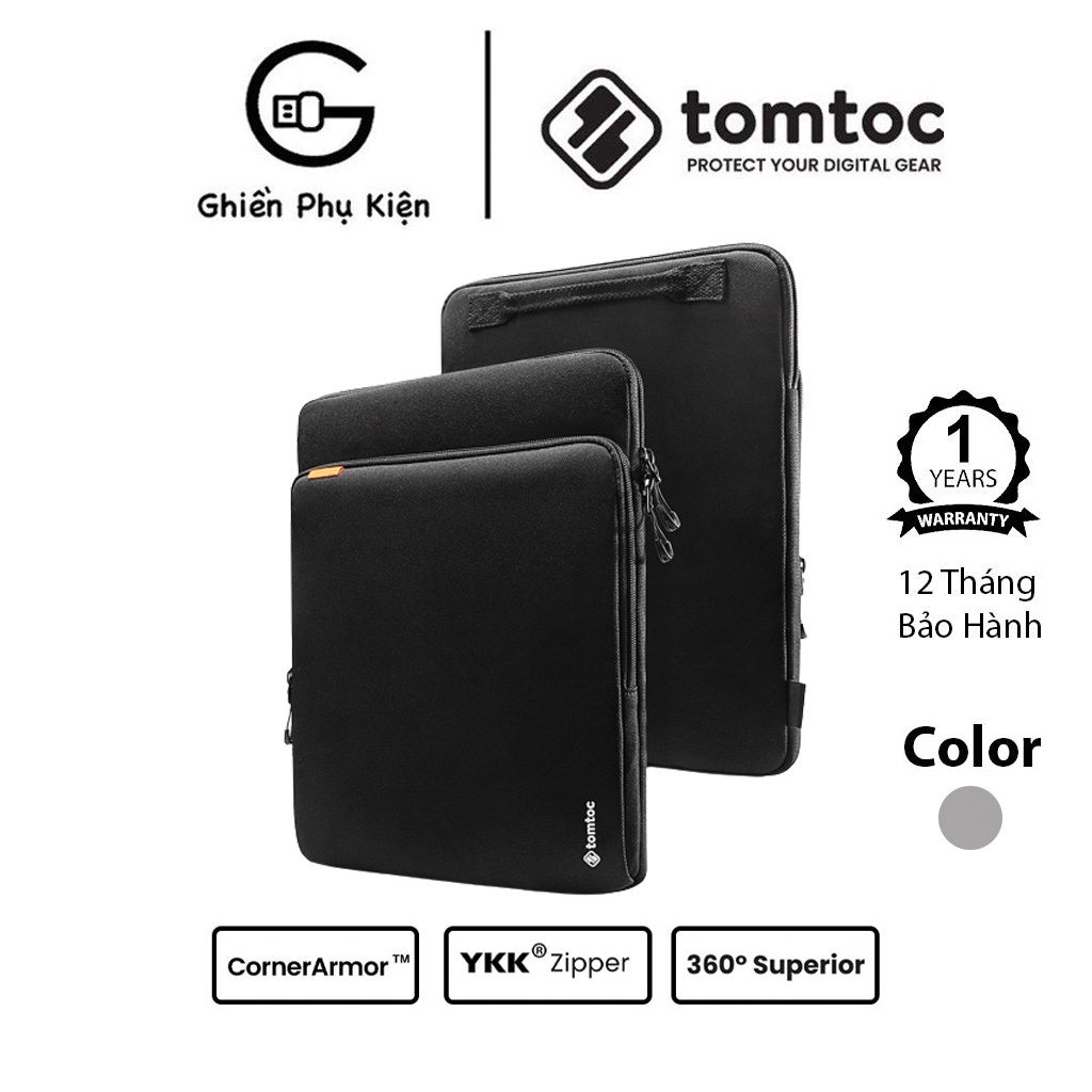 Túi Chống Sốc Tomtoc 360° Protection Premium Dành Cho Macbook M1/M2 13/14/15/16inch