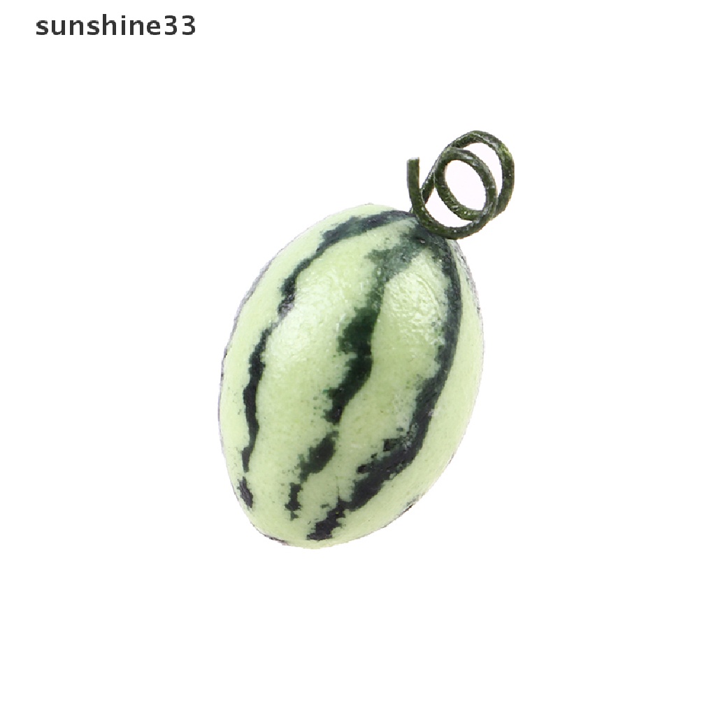 SU 1pc Mini Fruit Resin Artificial Watermelon Statue For Dollhouse Decoration n