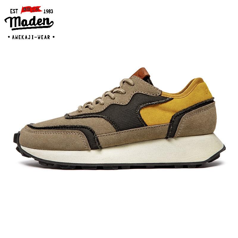 MADEN Men's Vintage Multicolor Panel Casual Sneakers