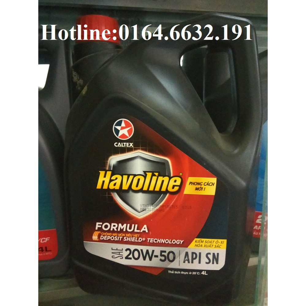 Nhớt ô tô Caltex HAVOLINE FORMULA API SN SAE 15W40 can 4L