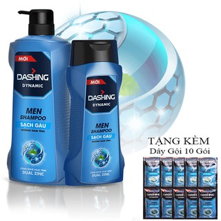 Combo 2 Chai Dầu Gội Cho Nam Giới Dashing (650g+180g) Tặng kèm dây gội 10 gói