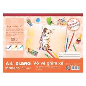 Sổ Vẽ Lò Xo Màu Nước Artwork A4 - Tập Vở Vẽ Dán Gáy 20 tờ Klong Mã Số 732