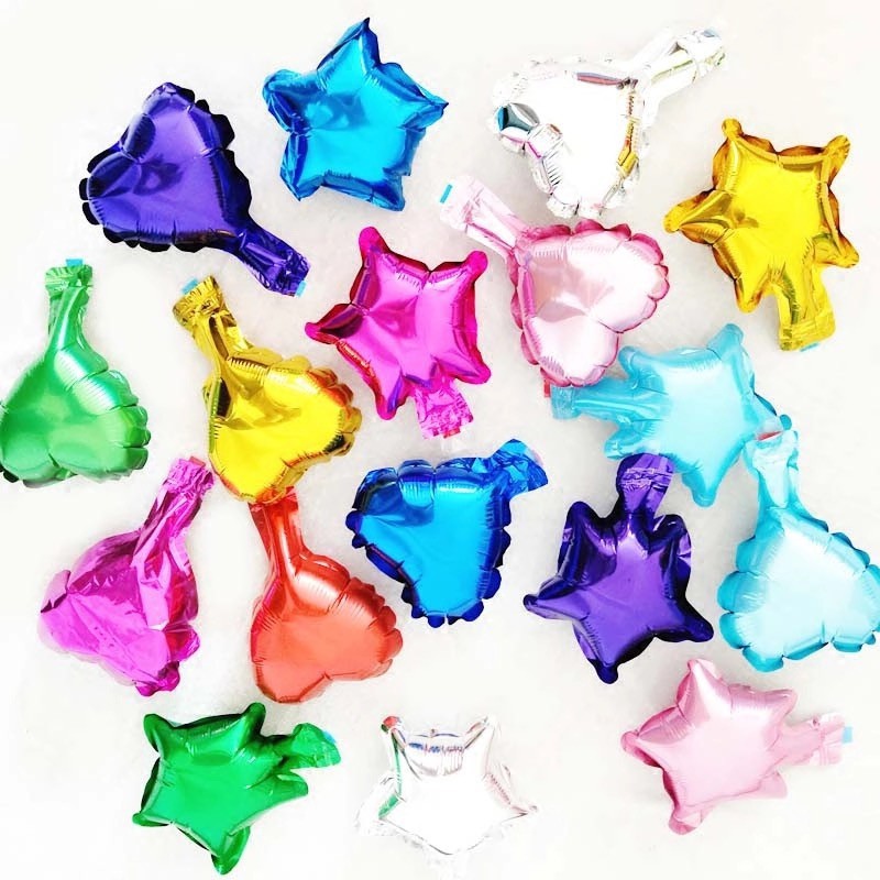 Bóng bóng ngôi sao trái tim 12CM - Star shaped foil balloon 5&quot; bóng nhôm kiếng