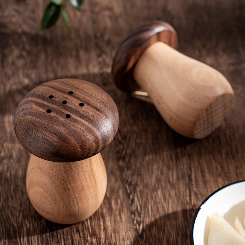 Hộp đựng tăm xỉa răng bằng gỗ hình cây nấm dễ thương