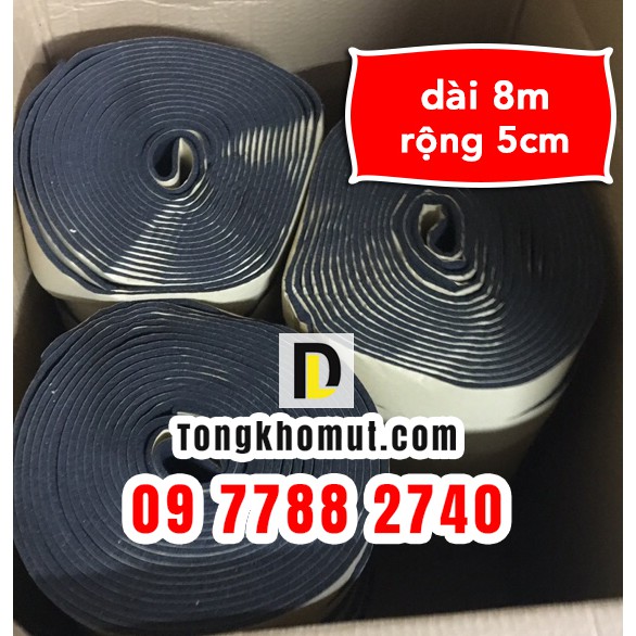 Zoăng xốp / ron tiêu âm chống cháy dán cửa - dài 8m, bản rộng 5cm