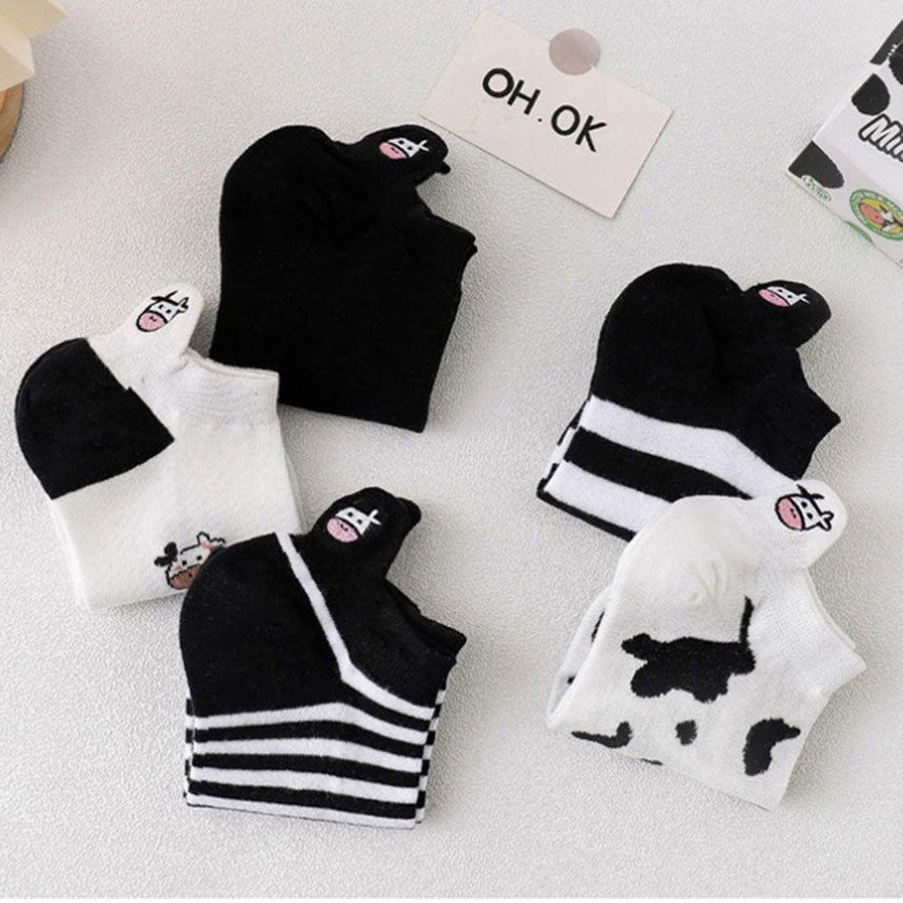 Vớ Cotton Cổ Thuyền In Họa Tiết Hoạt Hình Dễ Thương Thời Trang Xuân Hè Cho Nữ