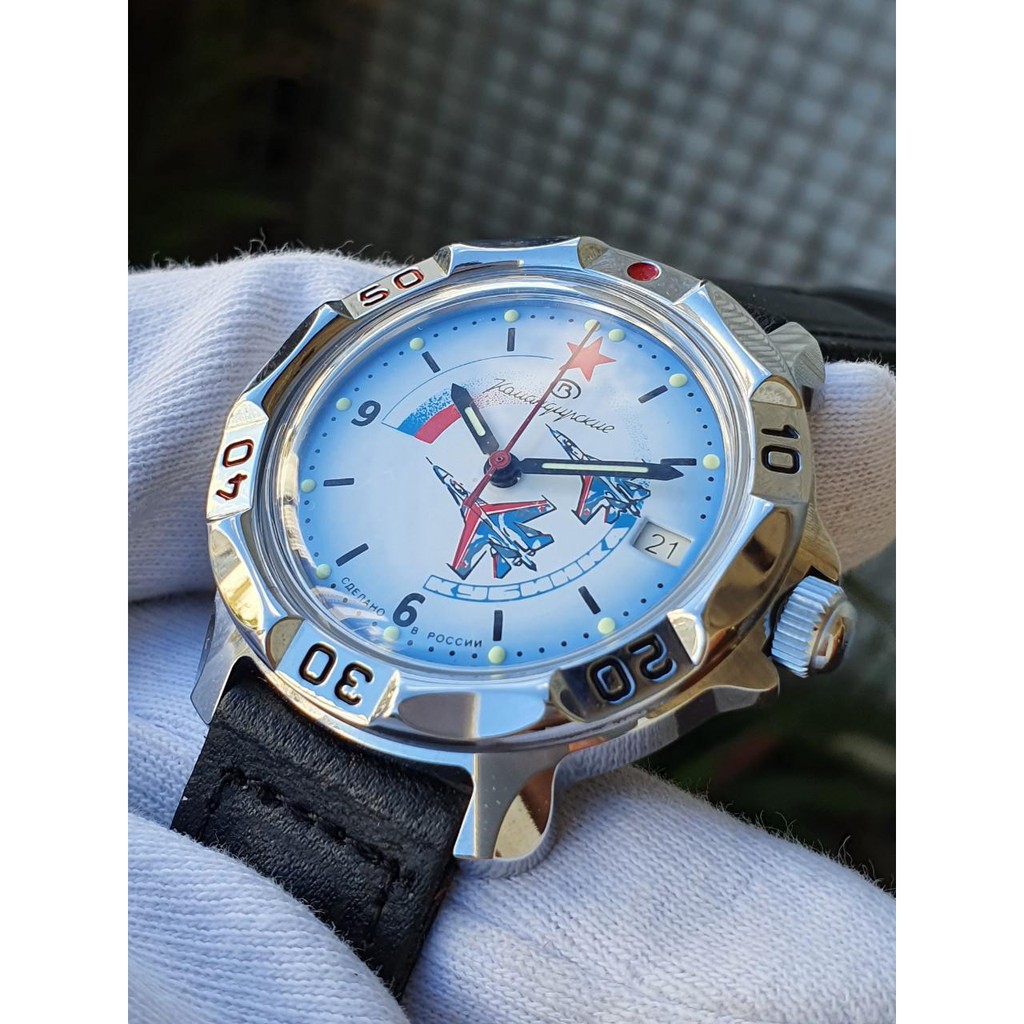 Đồng hồ nam Vostok máy cơ lên giây, size mặt 40, size dây 18. Đồng hồ Nga Vostok Komandirskie 811066
